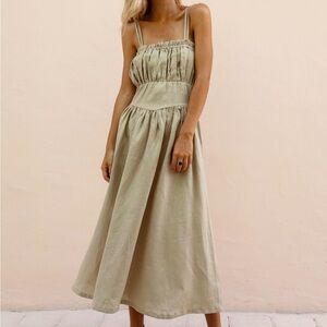 Posse the Label Light green linen maxi dress